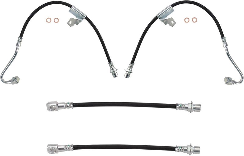 TRQ Front and Rear Brake Hose Set Compatible with 2000-2005 Chevrolet Blazer 2004 S10 2000-2001 GMC Jimmy Oldsmobile Bravada - Image 1